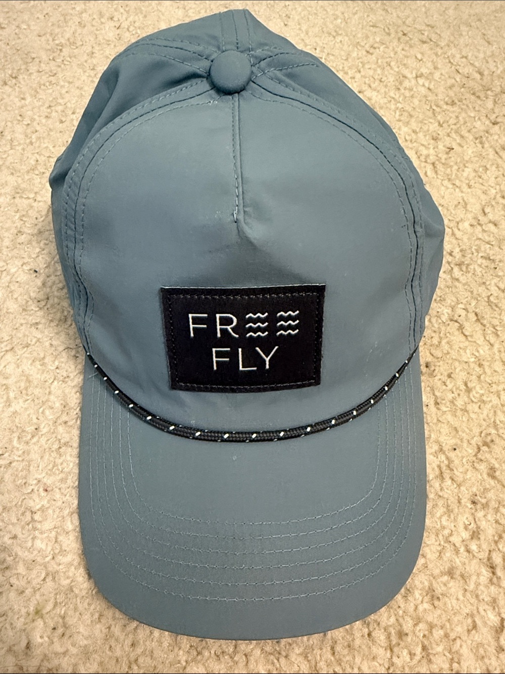 Free Fly Apparel Teal Blue Camp Cap with Black Patch